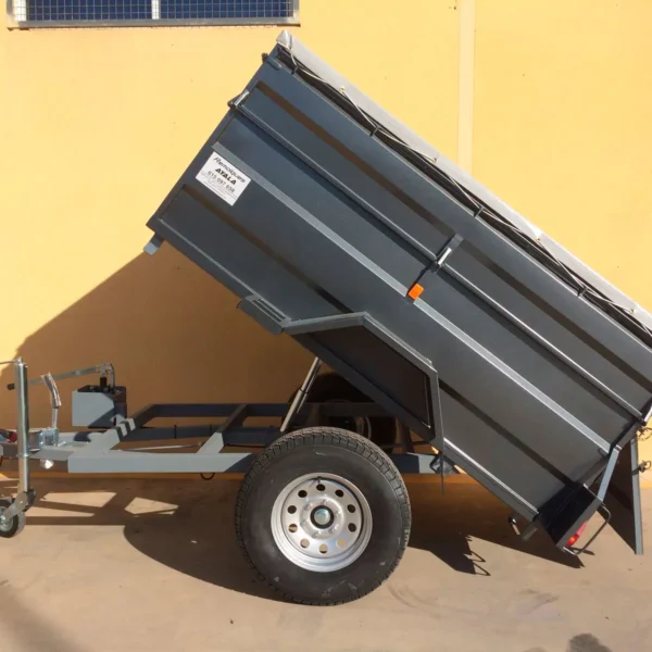 Remolque Basculante Hidráulico Manual Serie 4×4 750 kg – 200 × 130 × 60 cm – Eje AL-KO Reforzado