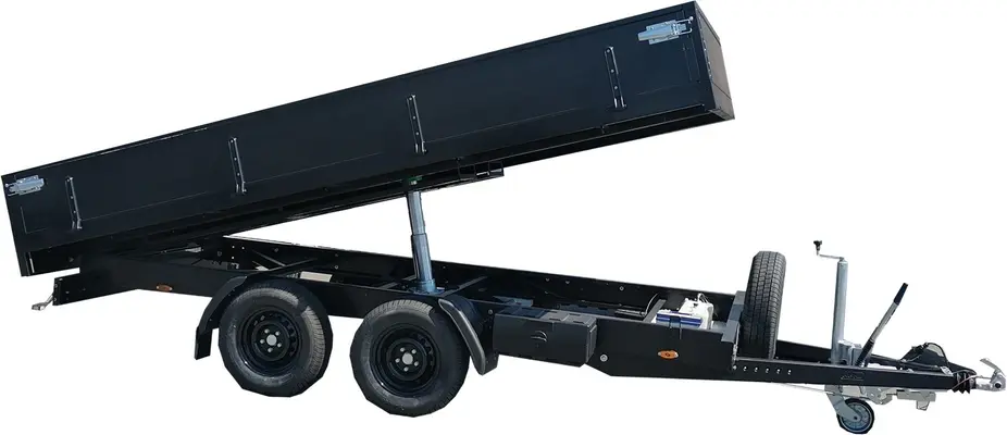 Remolque Basculante Eléctrico BW Trailers 3500 kg – 300 × 180 cm – Doble Eje Frenado y Plataforma de Aluminio