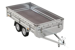 Remolque Utilitario UNITRAILER SOLID 300/2 – 750 kg – 304 × 153 × 30 cm – Doble Eje AL-KO, Acero Galvanizado y Laterales Desmontables