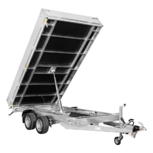 Remolque Basculante Trilateral Eléctrico Saris K3 3500 kg – 406 × 204 cm – Doble Eje – Volcado a 3 Lados