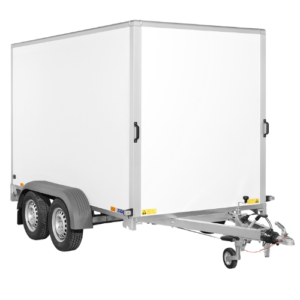 Remolque Furgón Cerrado SARIS FW2000 – 2000 kg – 306 × 154 × 180 cm – Doble Eje Frenado, Chasis Galvanizado y Puertas Traseras Antirrobo